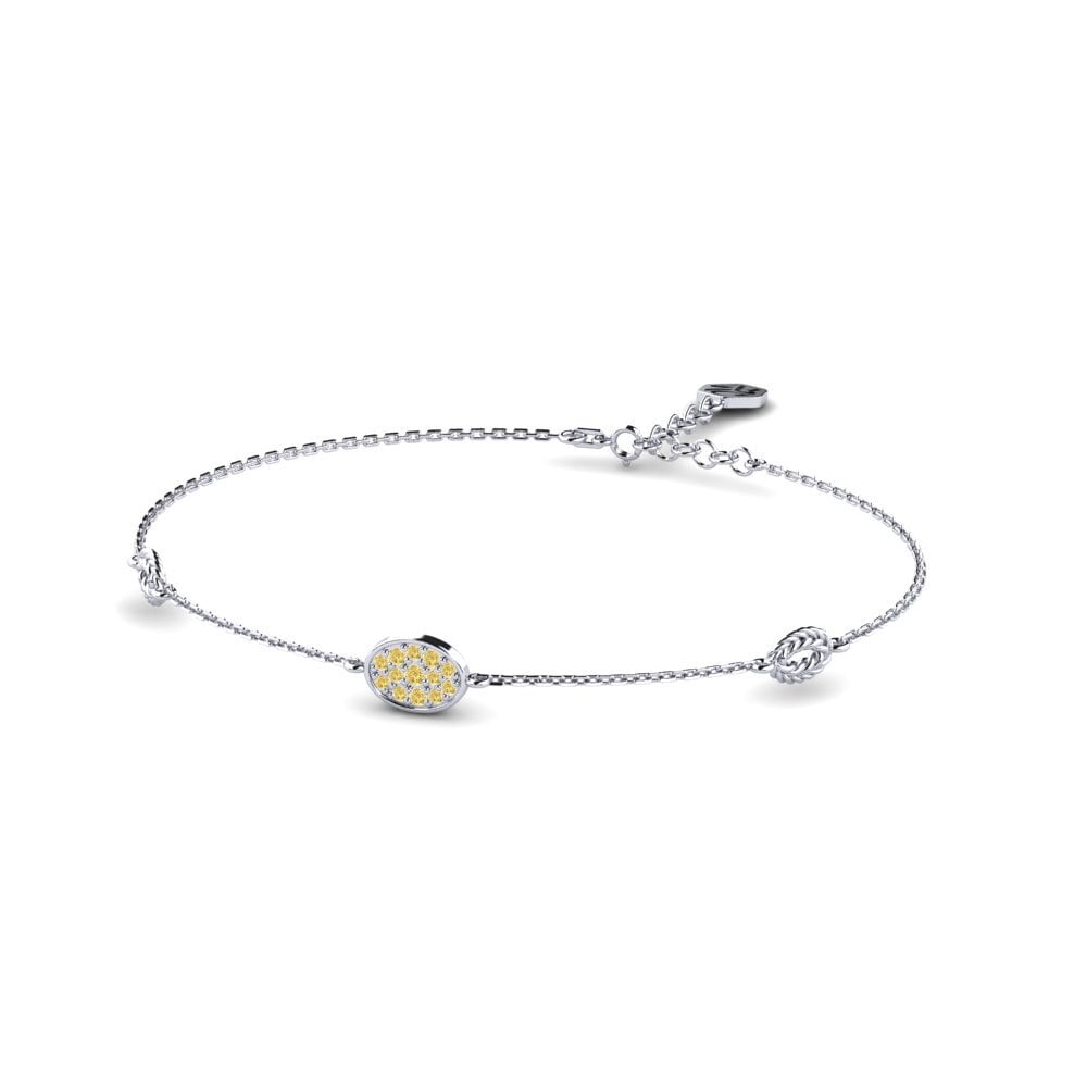 Weiß-Silber Gelber Diamant Damen armband Reticence
