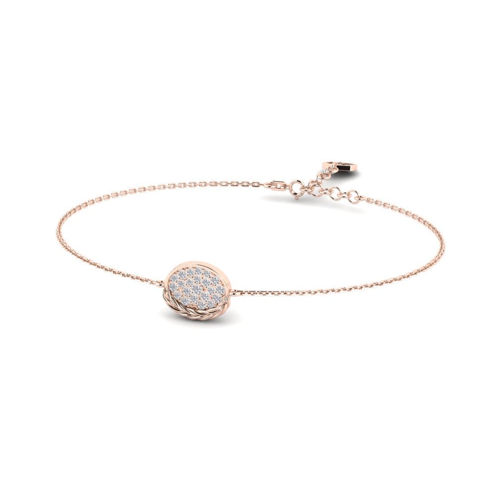 Or rose 14k Diamant Bracelet pour femme Scrape