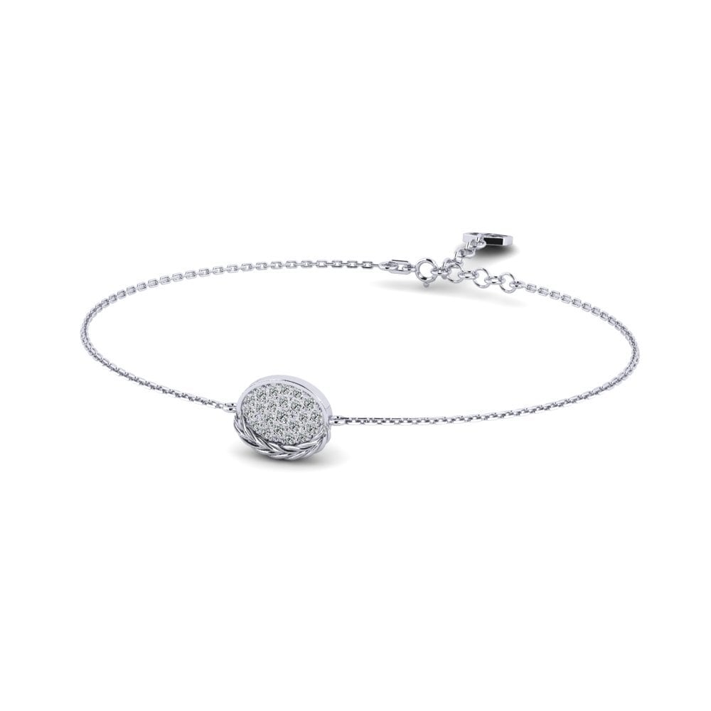 Palladium 950 Zircone Bracelet pour femme Scrape