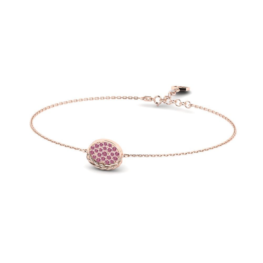 Or rose 14k Grenat de Rhodolite Bracelet pour femme Scrape