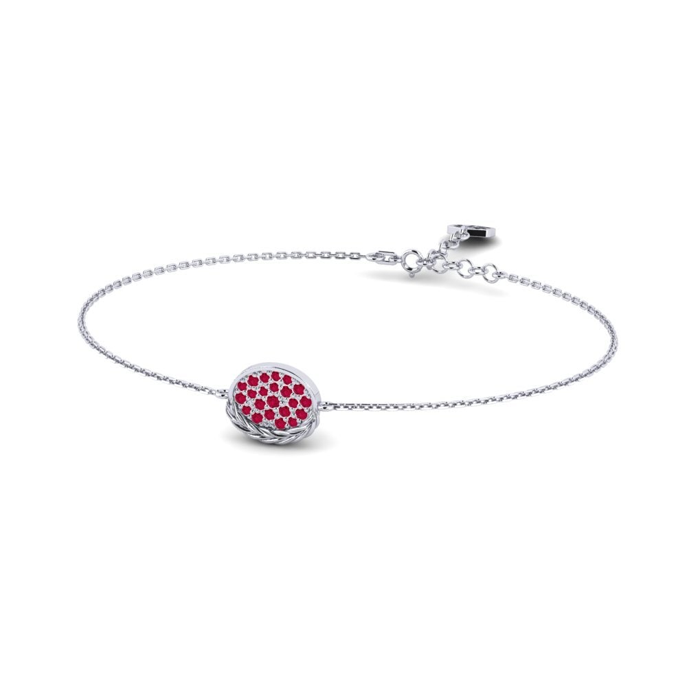 Palladium 950 Rubis Bracelet pour femme Scrape