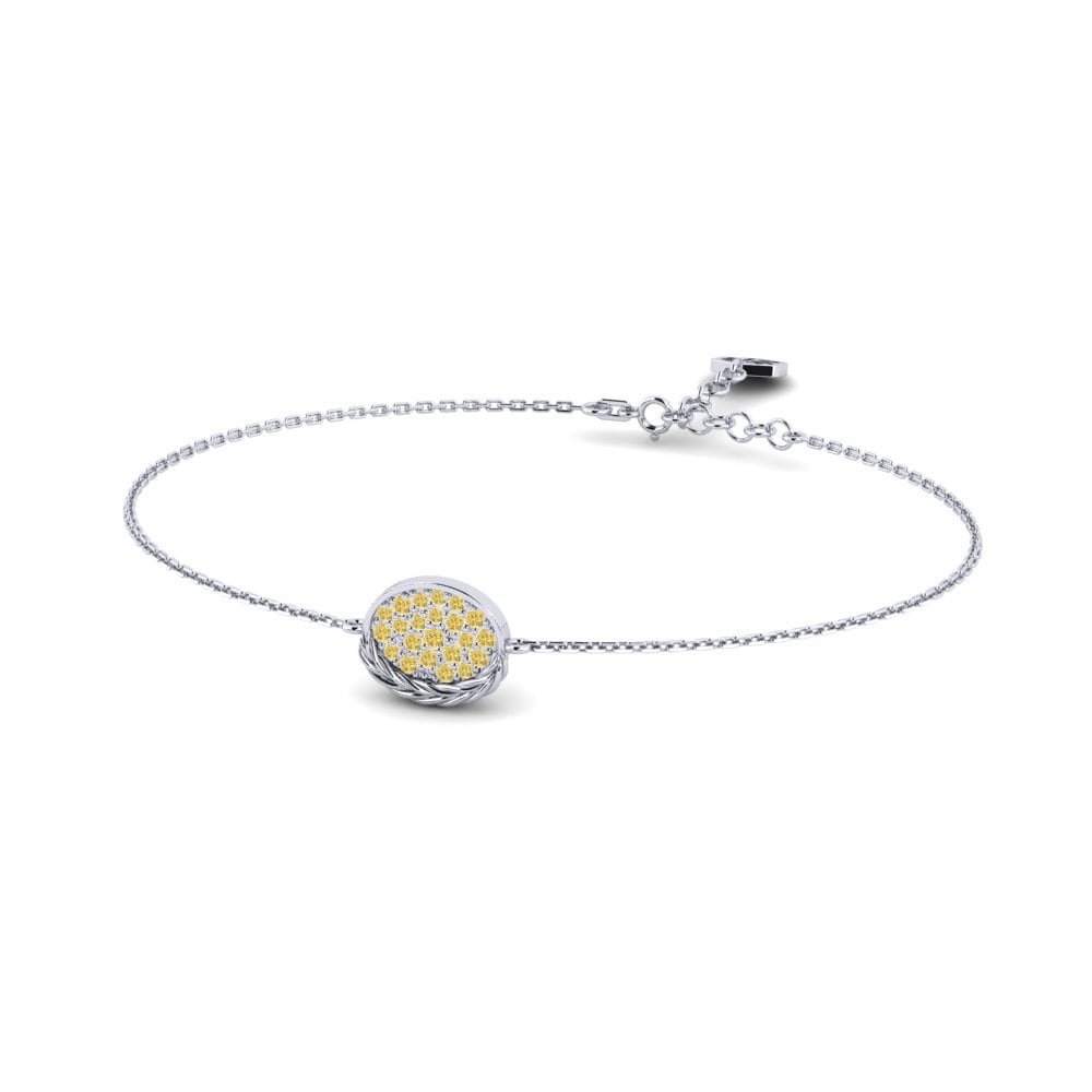 Weiß-Silber Gelber Diamant Damen armband Scrape