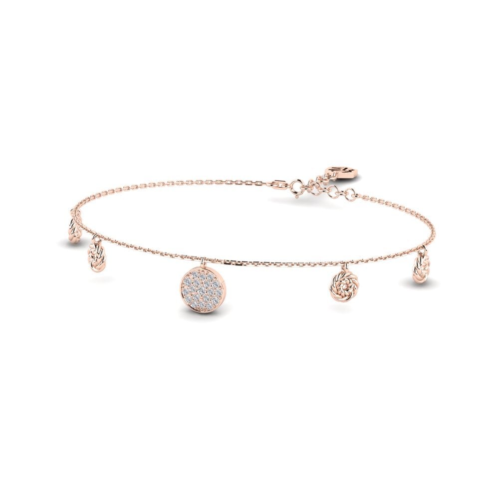 Or rose 14k Diamant Bracelet pour femme Tagticket