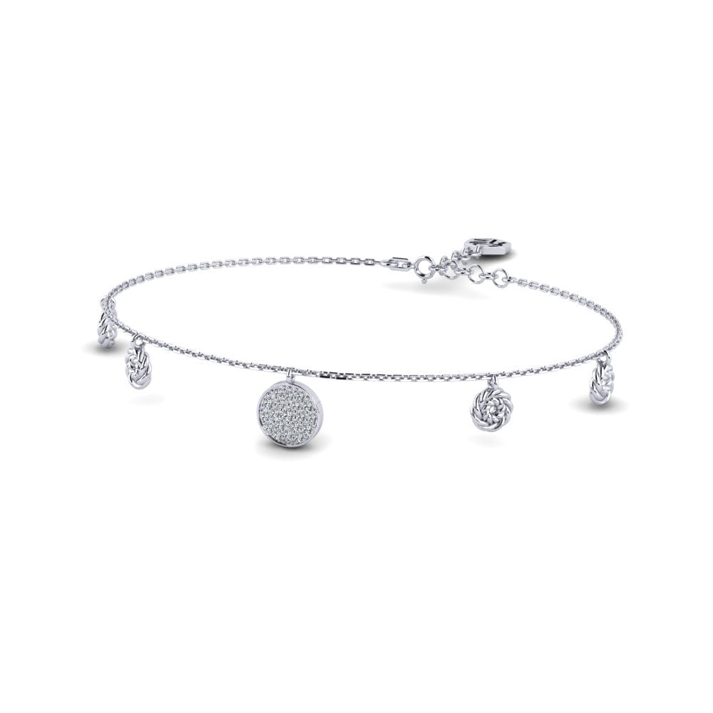 Palladium 950 Zircone Bracelet pour femme Tagticket