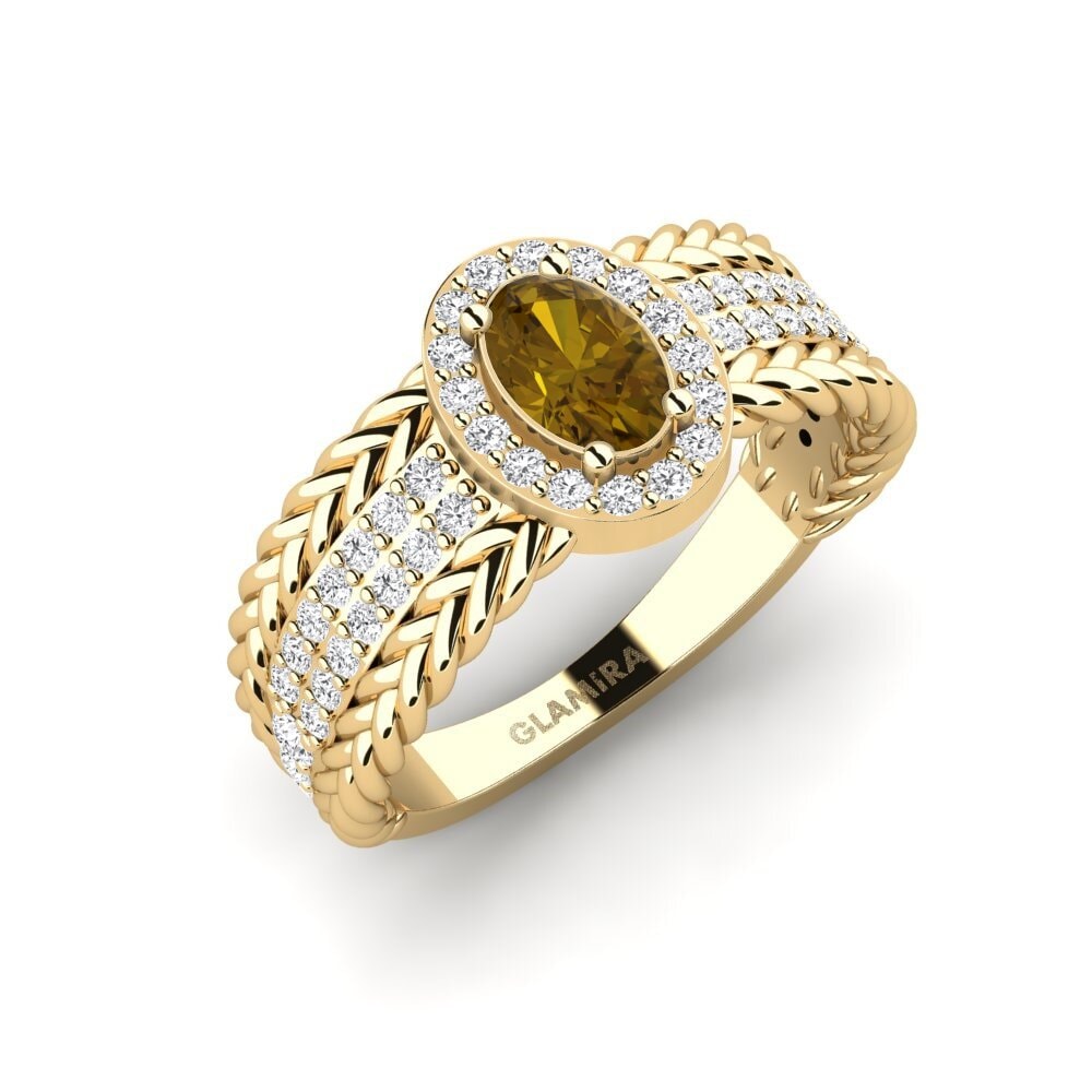 Ovale Zircon Brun Bague Tenger