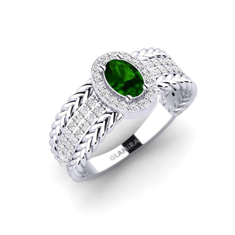 950 Platinum Green Tourmaline Ring Tenger