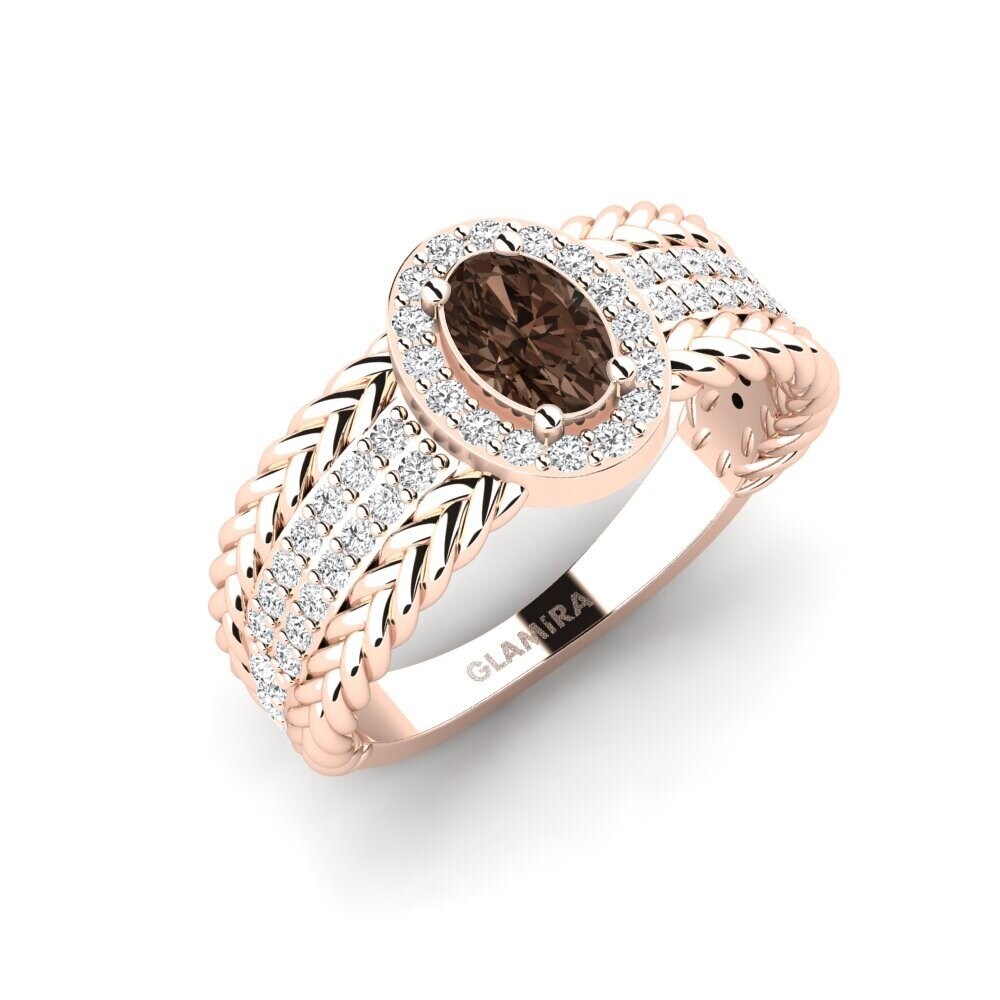 14ct Rose Gold Smoky Quartz Ring Tenger