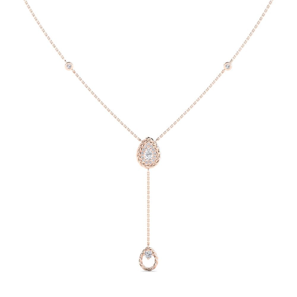 9ct Rose Gold Diamond Women's Necklace Vrednosto