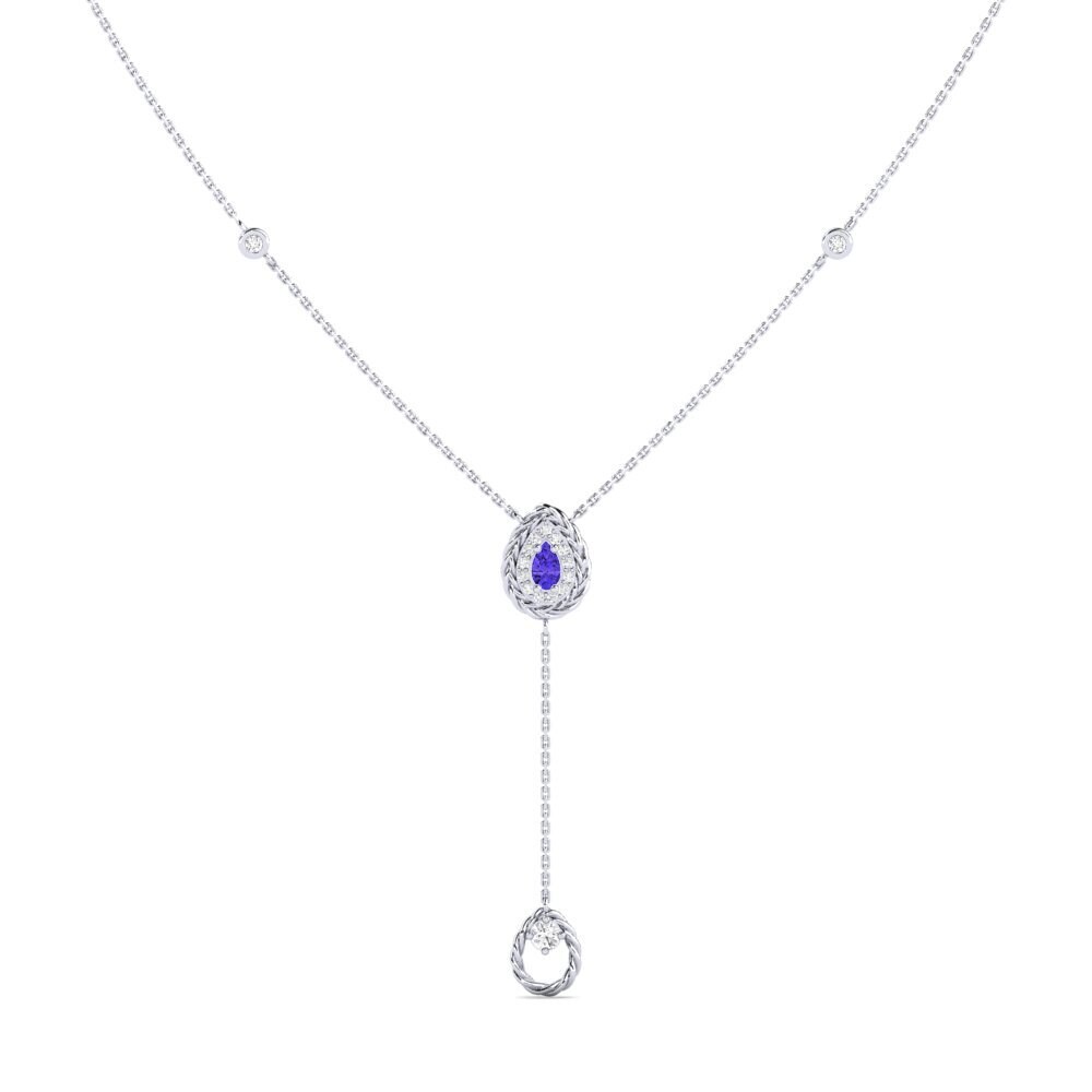 950 Platinum Tanzanite Women's Necklace Vrednosto