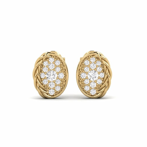 Earring Weighdown 585 Yellow Gold & White Sapphire