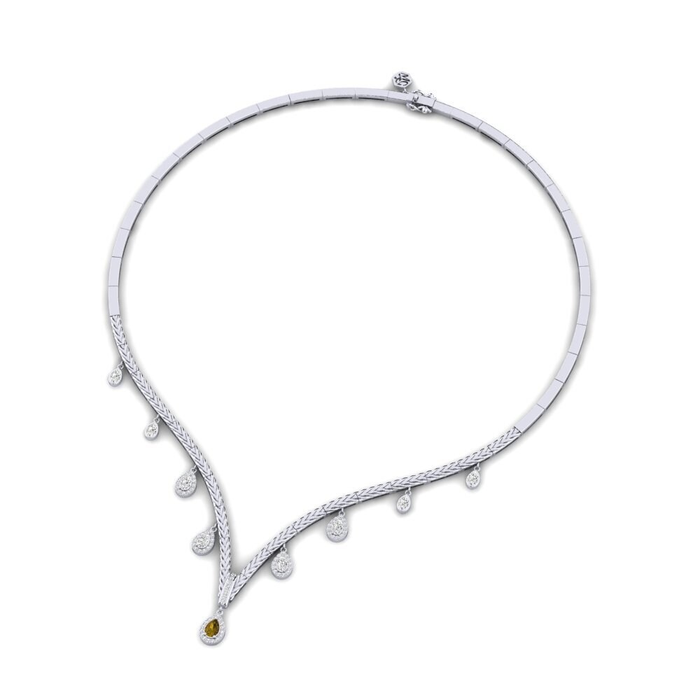 950 Palladium Brown Zircon Collier Yebo
