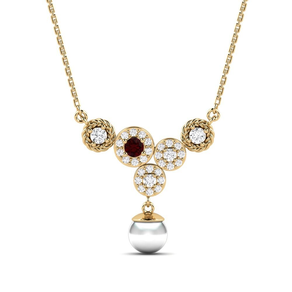 Ronde Grenat Collier pour femme Zieds