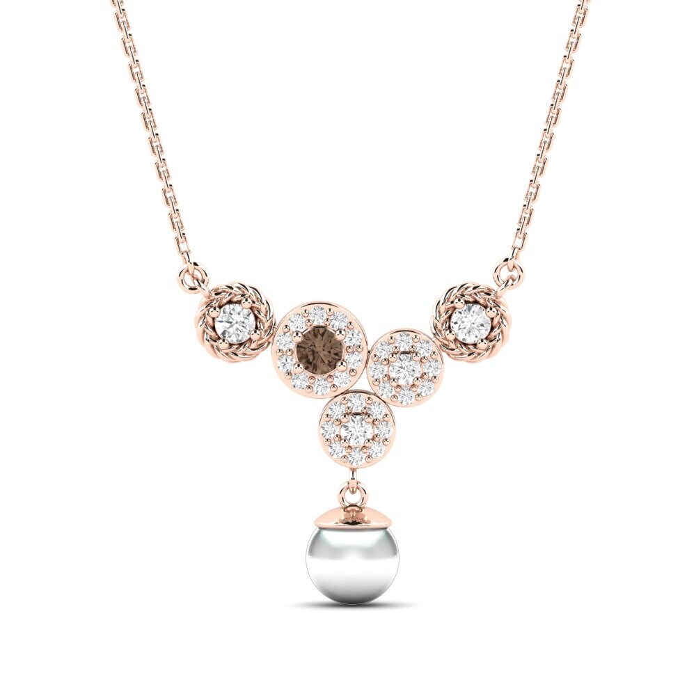 9ct Rose Gold Smoky Quartz Women's Necklace Zieds