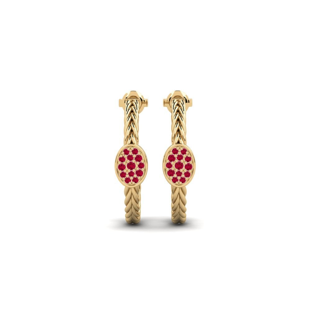 Ronde Rubis Boucle d'oreille femme Attribute