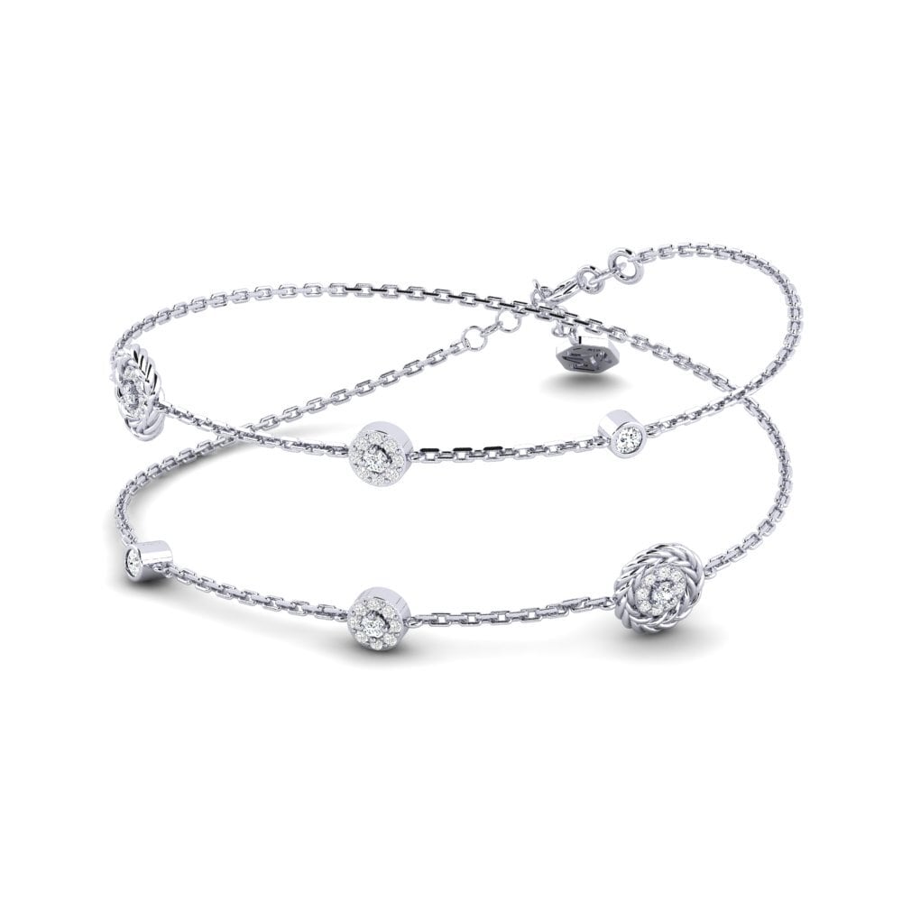 9ct White Gold Zirconia Women's Necklace Bloem