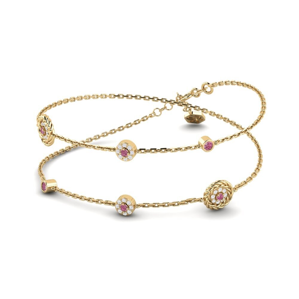 18ct Yellow Gold Rhodolite Garnet Women's Necklace Bloem