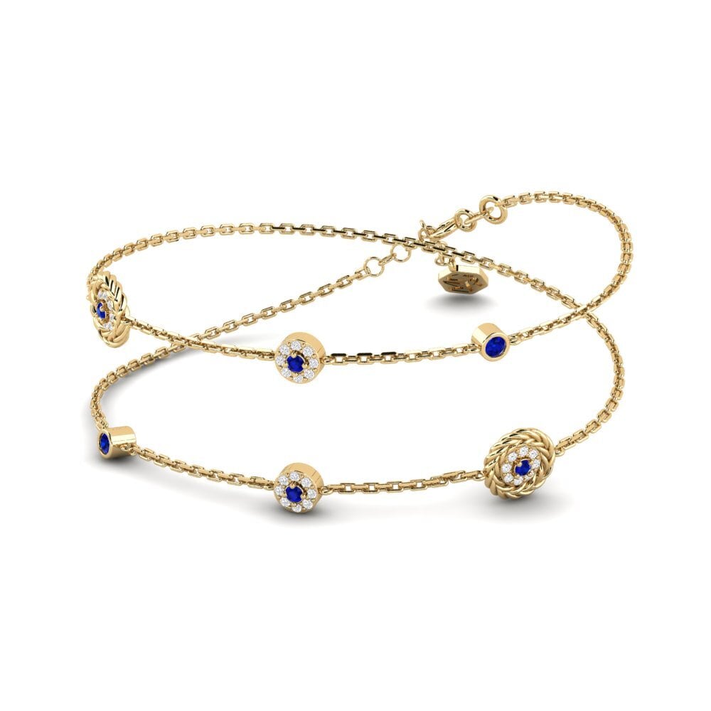 Ronde Saphir Collier pour femme Bloem
