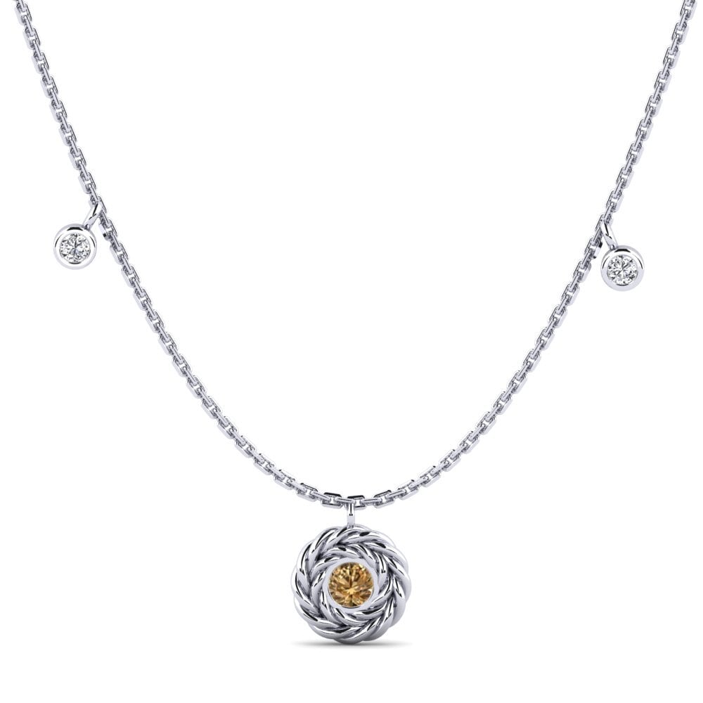 950 Platinum Brown Diamond Women's Necklace Borgron