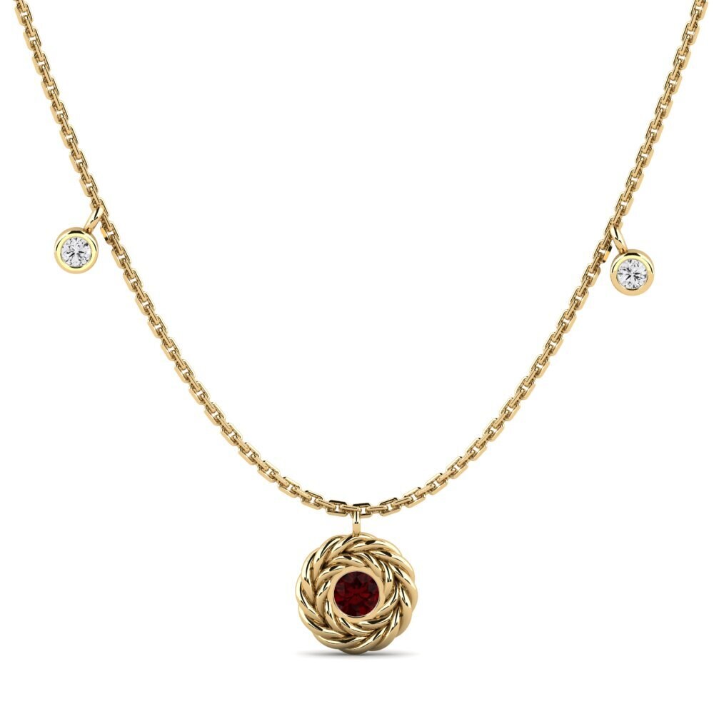 Ronde Grenat Collier pour femme Borgron