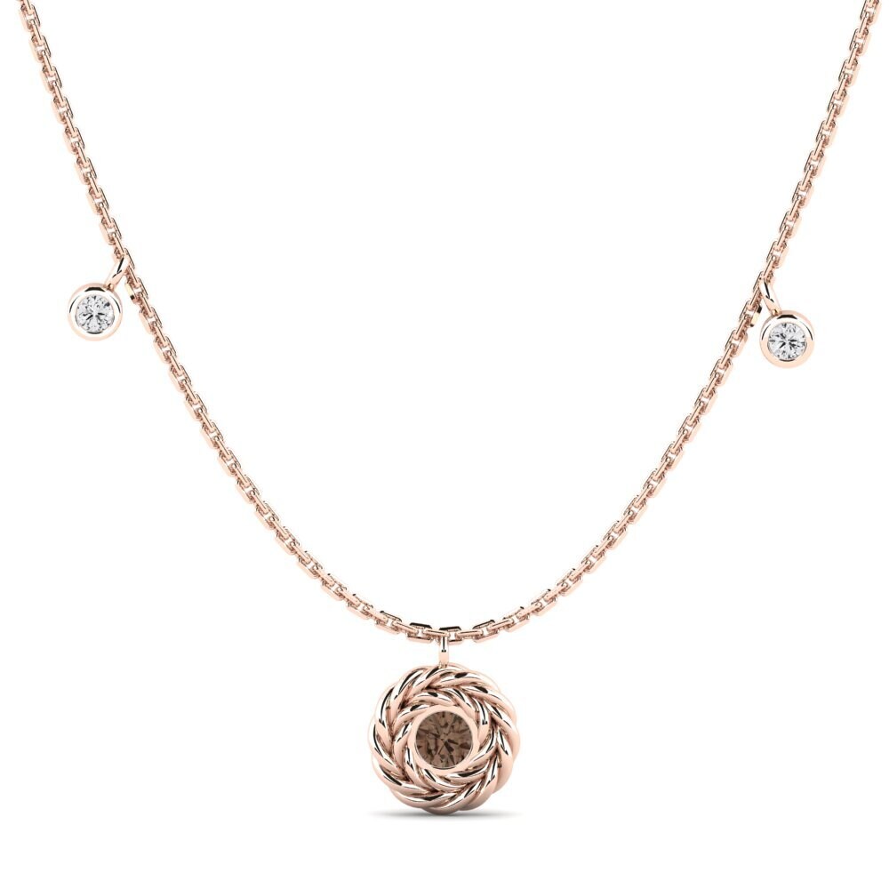 9ct Rose Gold Smoky Quartz Women's Necklace Borgron