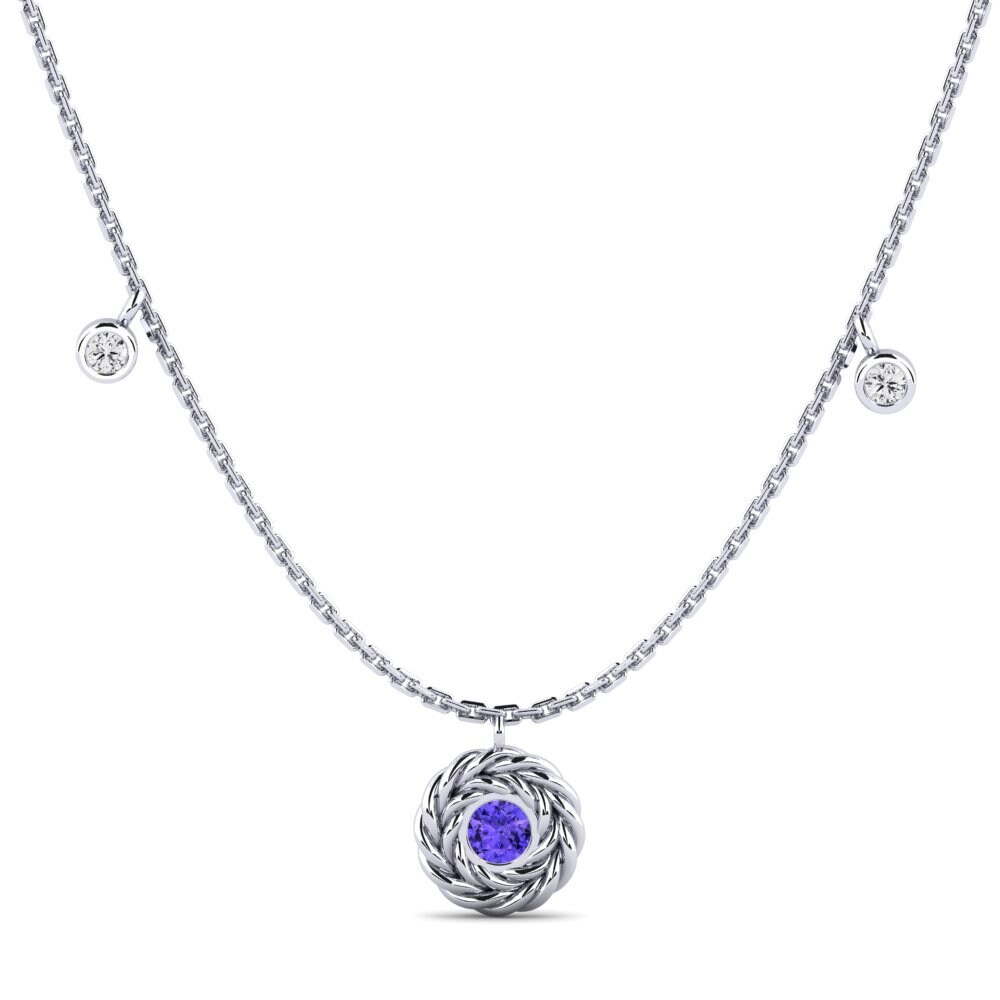 950 Platinum Tanzanite Women's Necklace Borgron