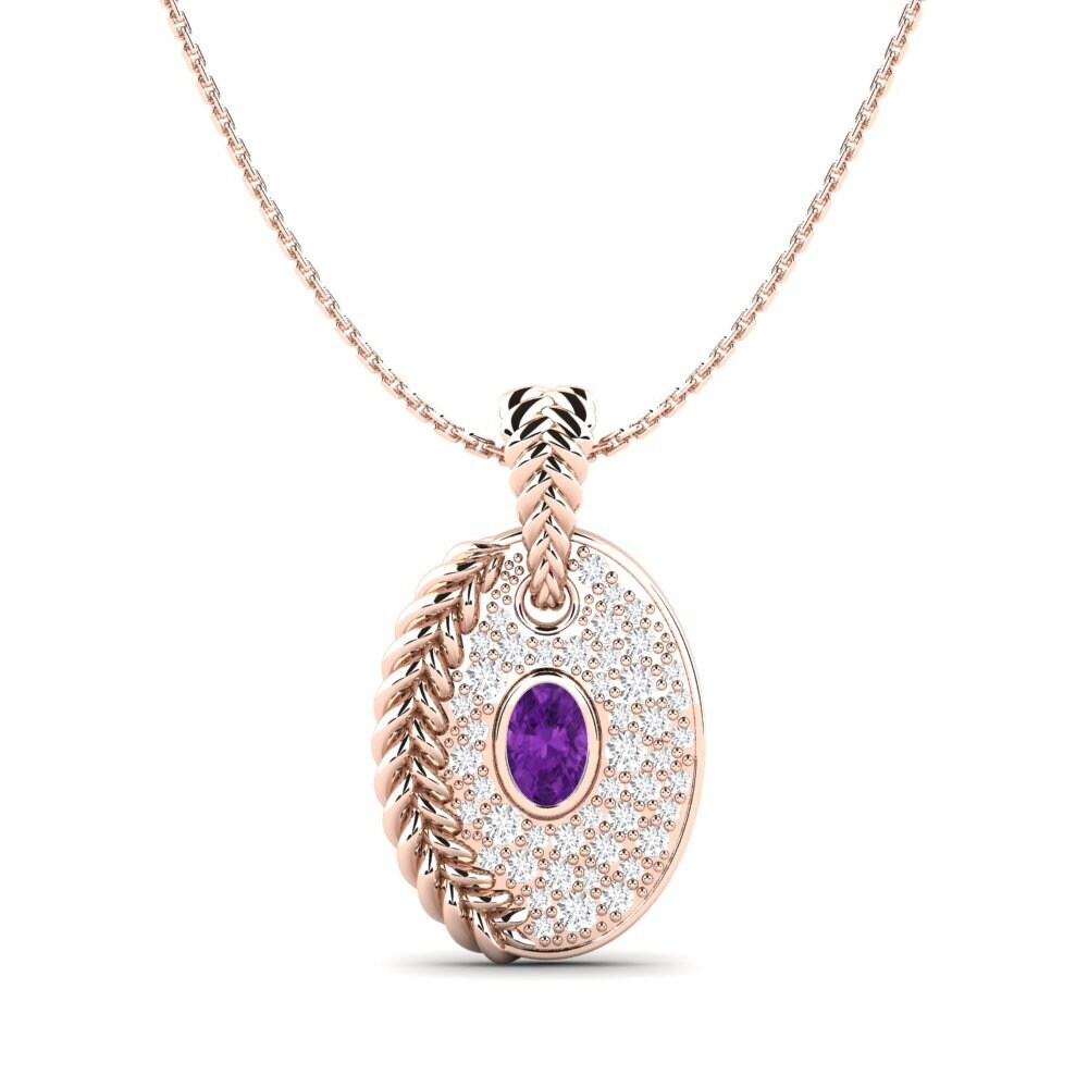 9ct Rose Gold Amethyst Women's Pendant Coilup