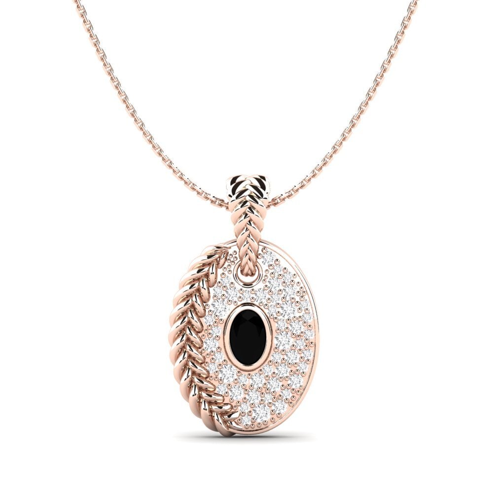 9ct Rose Gold Black Sapphire Women's Pendant Coilup