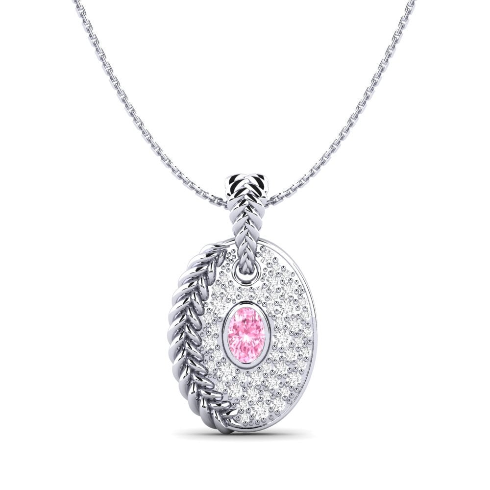 950 Platinum Pink Sapphire Women's Pendant Coilup