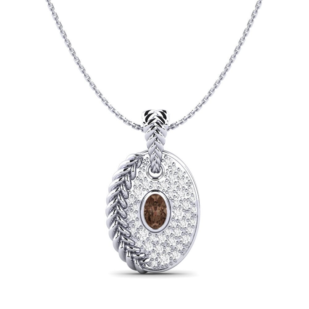 White Silver Smoky Quartz Women's Pendant Coilup