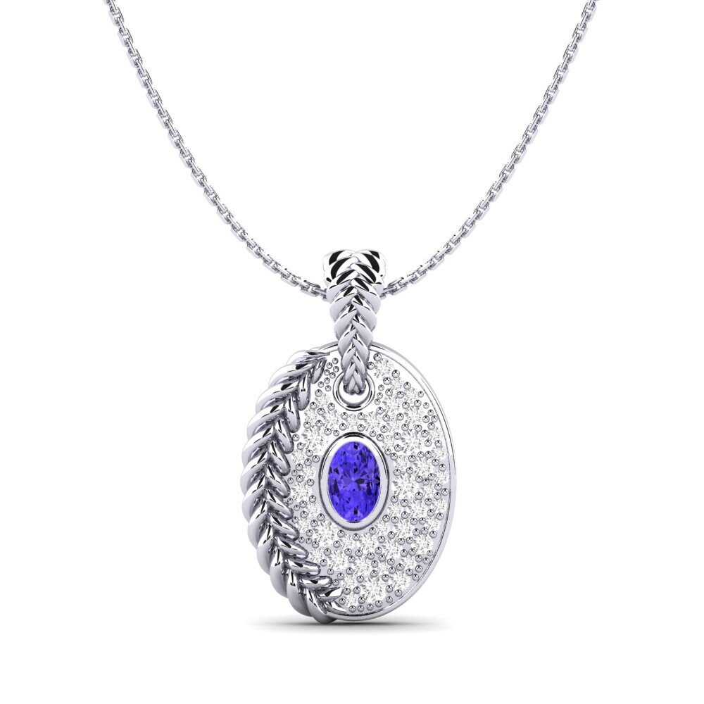 950 Platinum Tanzanite Women's Pendant Coilup