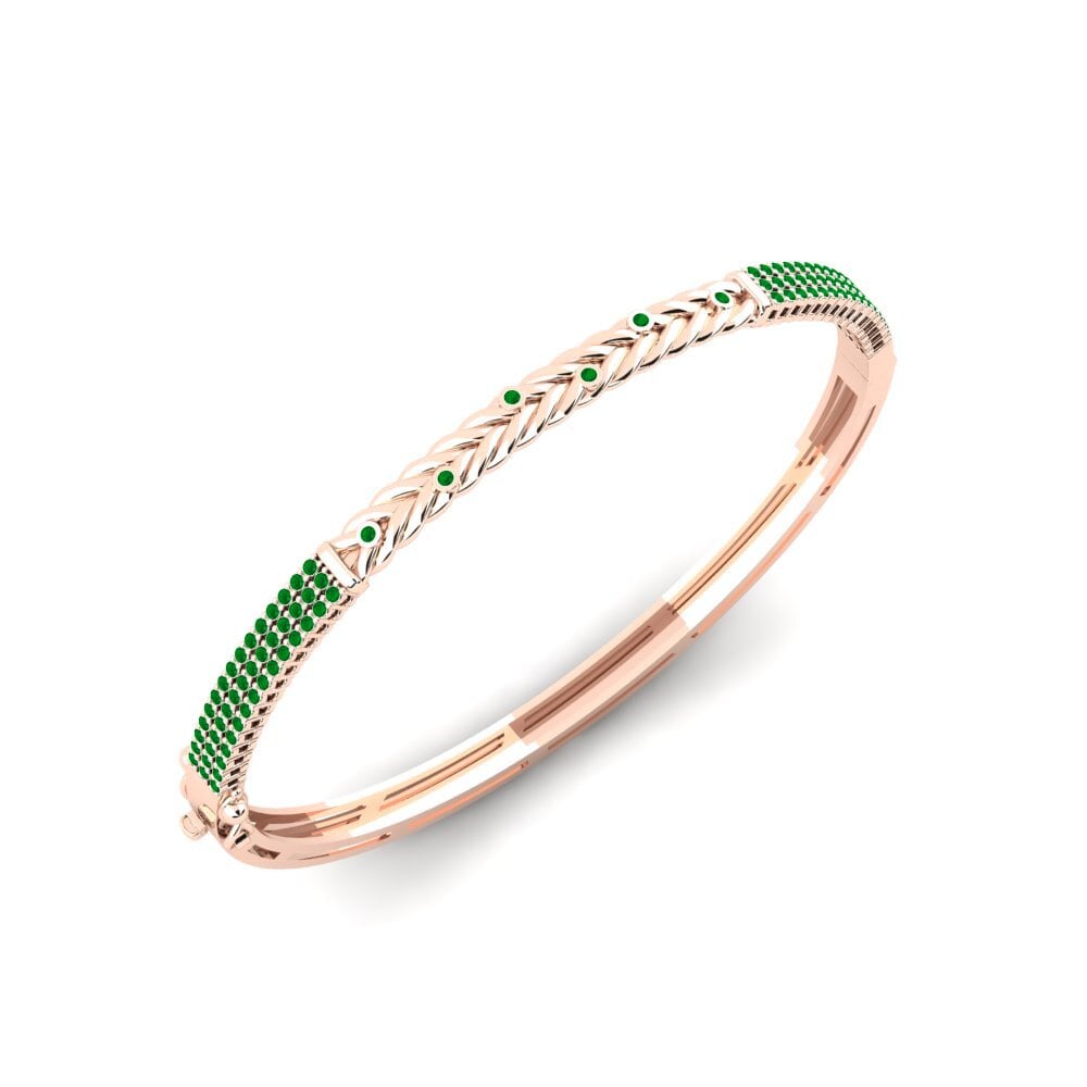 Or rose 14k Émeraude Bracelet jonc femme Dyarvin