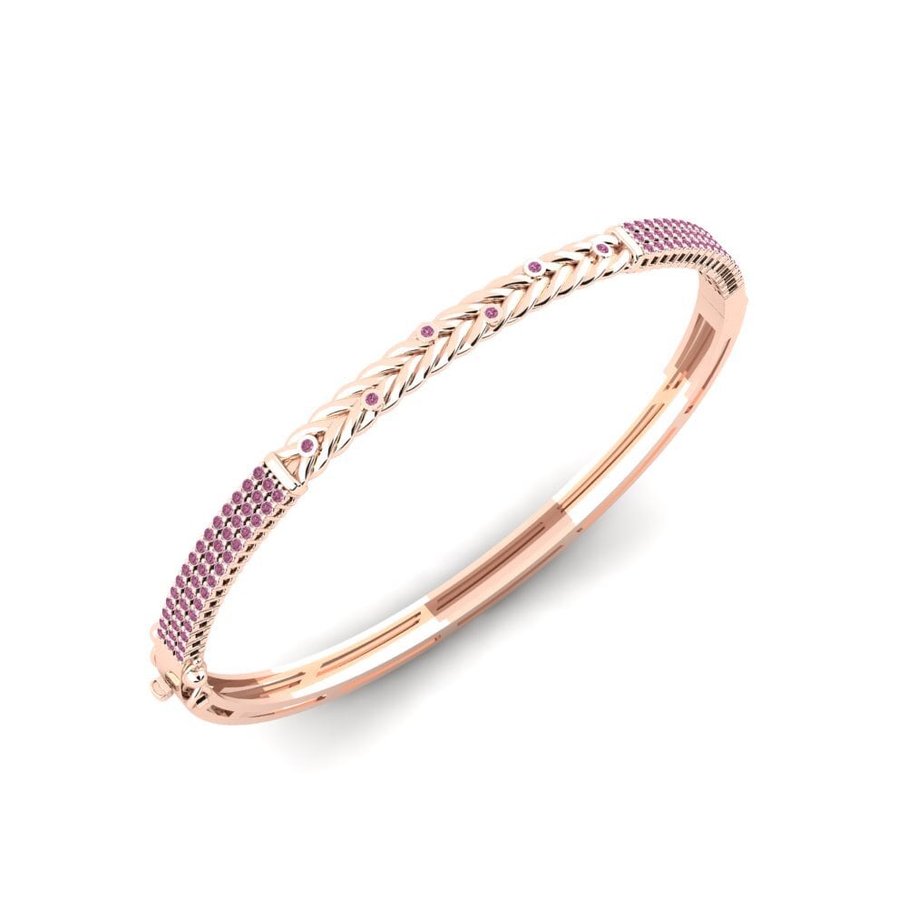 Or rose 14k Grenat de Rhodolite Bracelet jonc femme Dyarvin