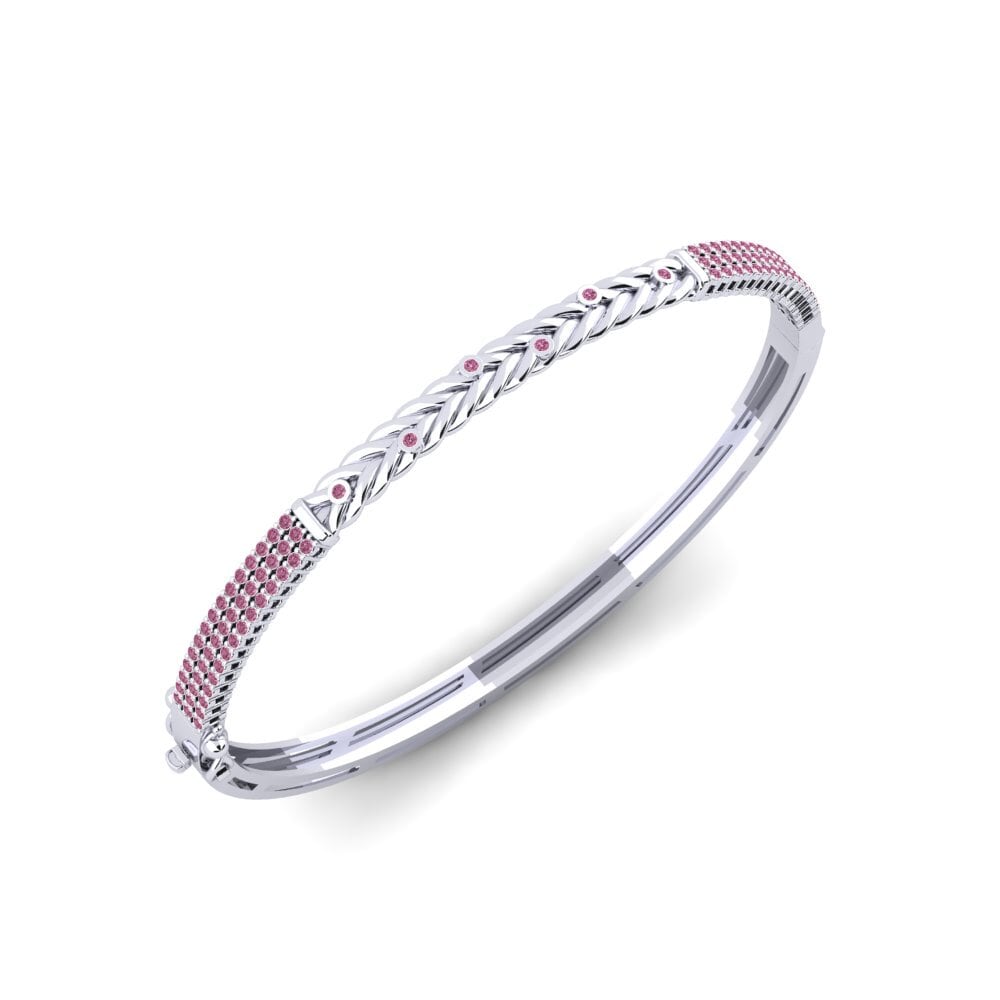 Argent Blanc Grenat de Rhodolite Bracelet jonc femme Dyarvin