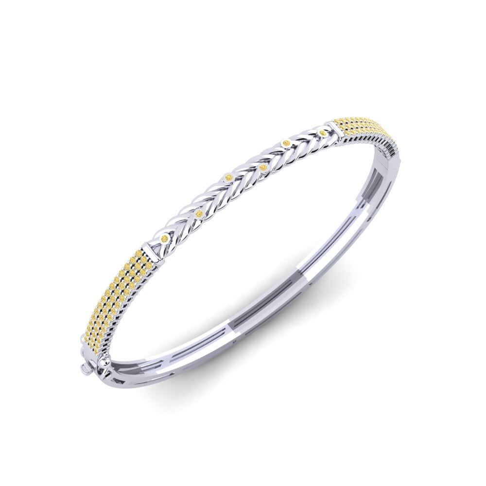 Weiß-Silber Gelber Diamant Damen armreif Dyarvin
