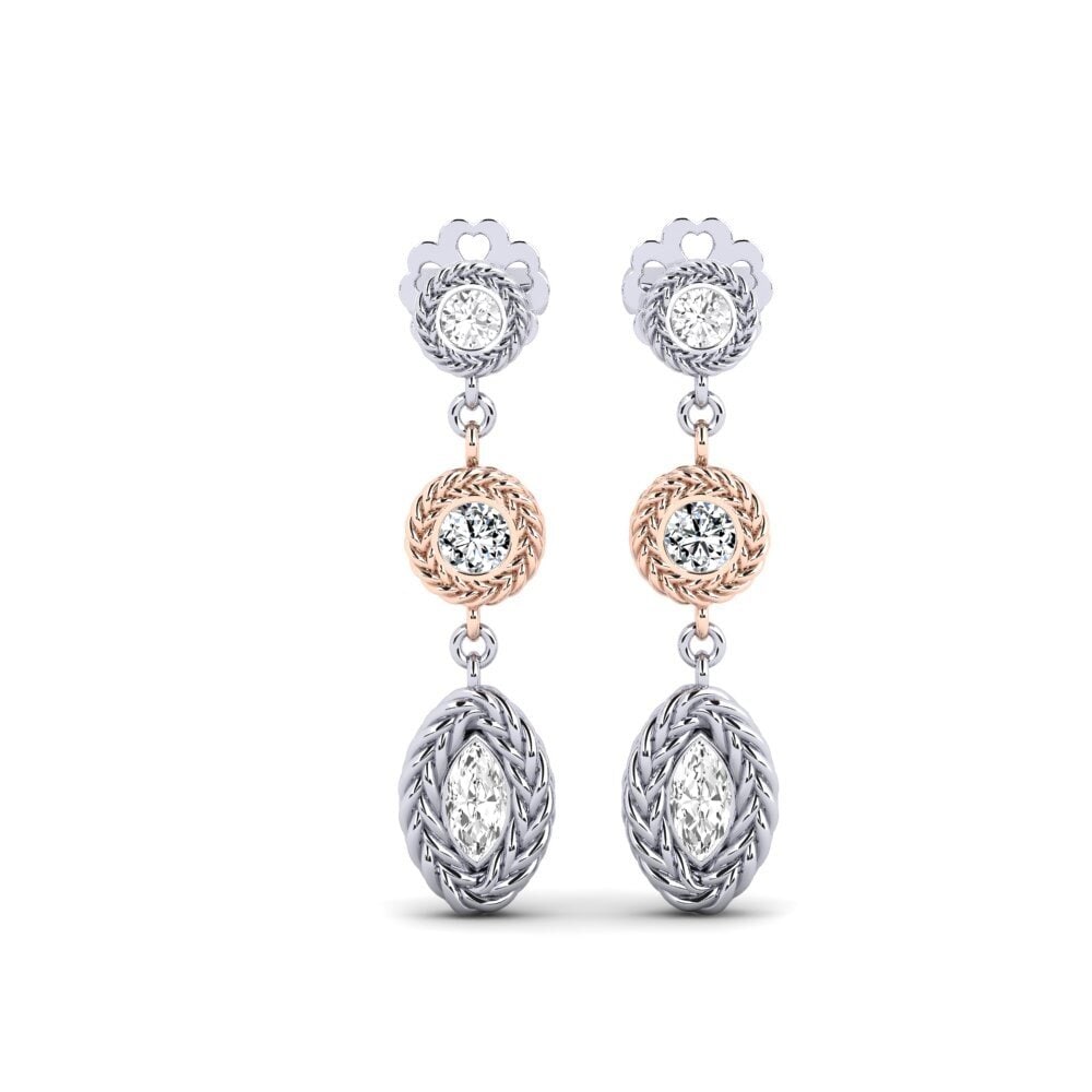 9ct White & Rose Gold Zirconia Women's Earring Ervisto