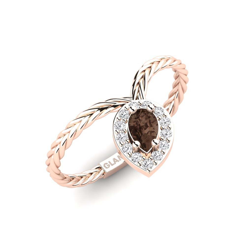 14ct Rose Gold Smoky Quartz Engagement Ring Folio