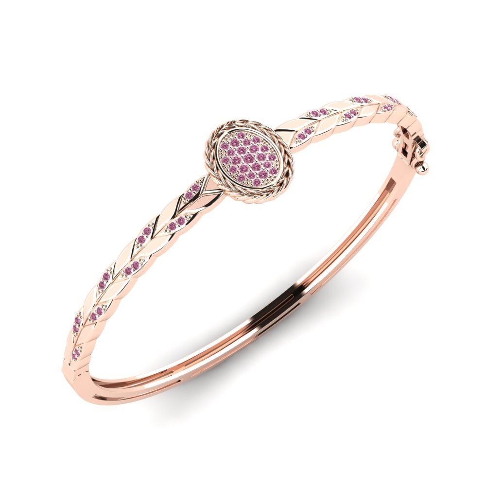 Or rose 14k Grenat de Rhodolite Bracelet jonc femme Furlall