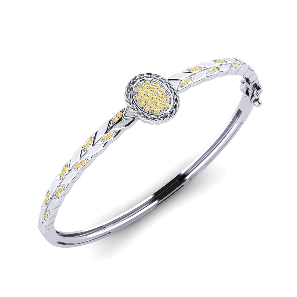 Weiß-Silber Gelber Diamant Damen armreif Furlall