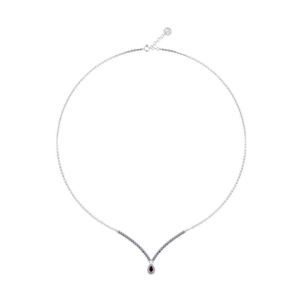 950 Platinum Garnet Women's Necklace Gerdas