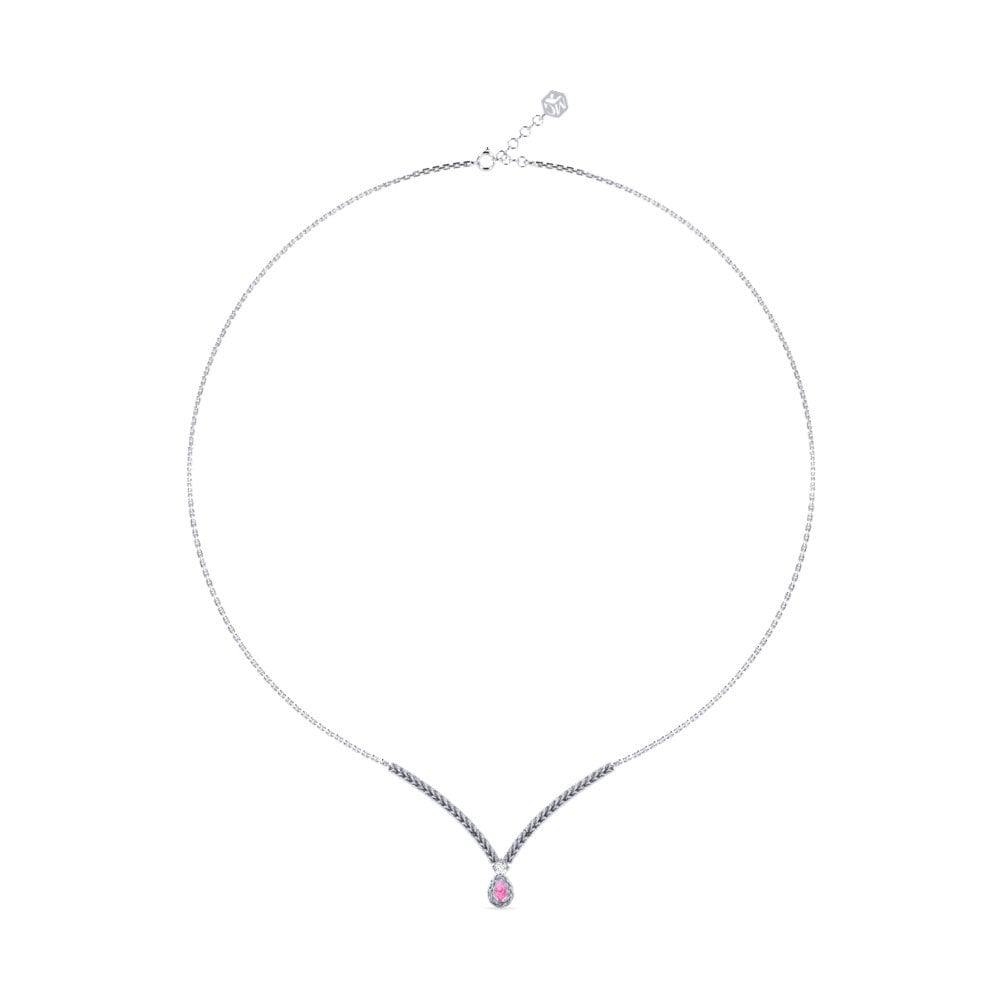 950 Platinum Pink Sapphire Women's Necklace Gerdas
