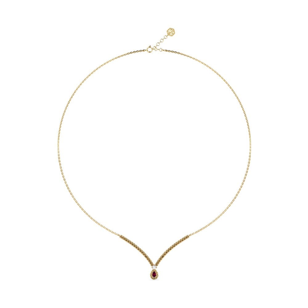 18ct Yellow Gold Rhodolite Garnet Women's Necklace Gerdas