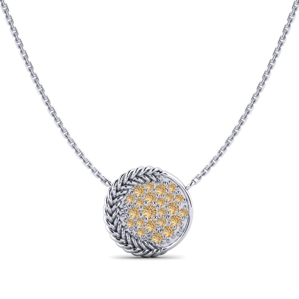 950 Platinum Brown Diamond Women's Necklace Gimlet