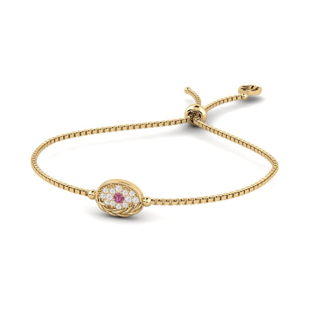 Or Jaune 14k Grenat de Rhodolite Bracelet pour femme Goofy