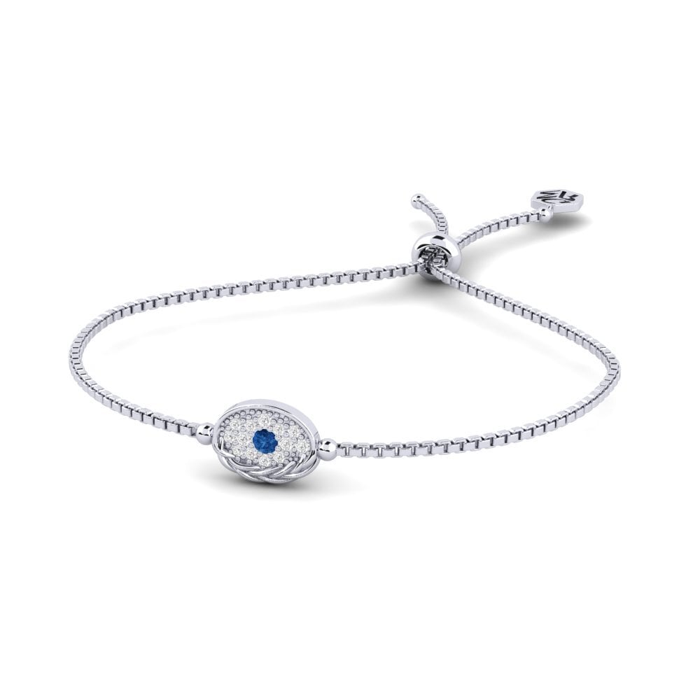 950 Palladium Dunkelblauer Zirkonia Damen armband Goofy