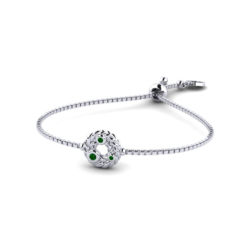 Palladium 950 Zircone Vert Bracelet pour femme Gullie