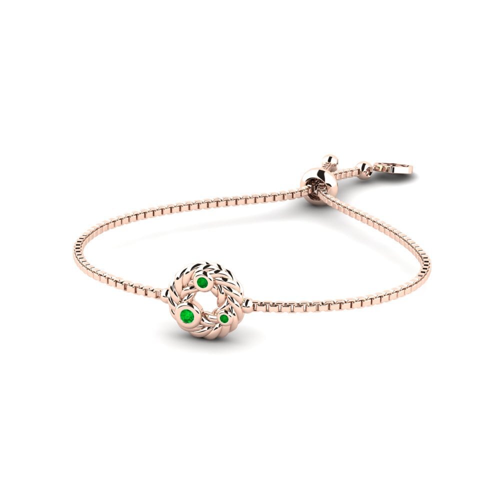 Or rose 14k Émeraude Bracelet pour femme Gullie