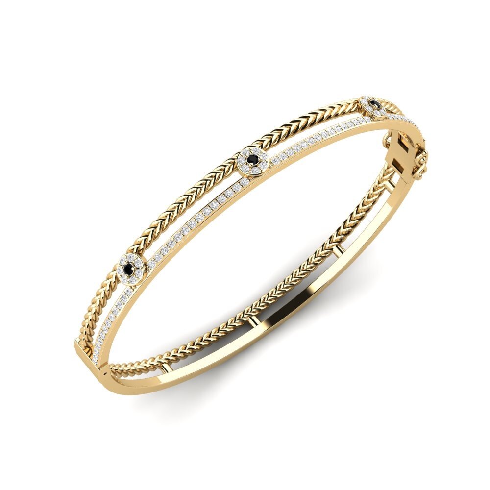 Ronde Onyx Noir Bracelet jonc femme Gungwa