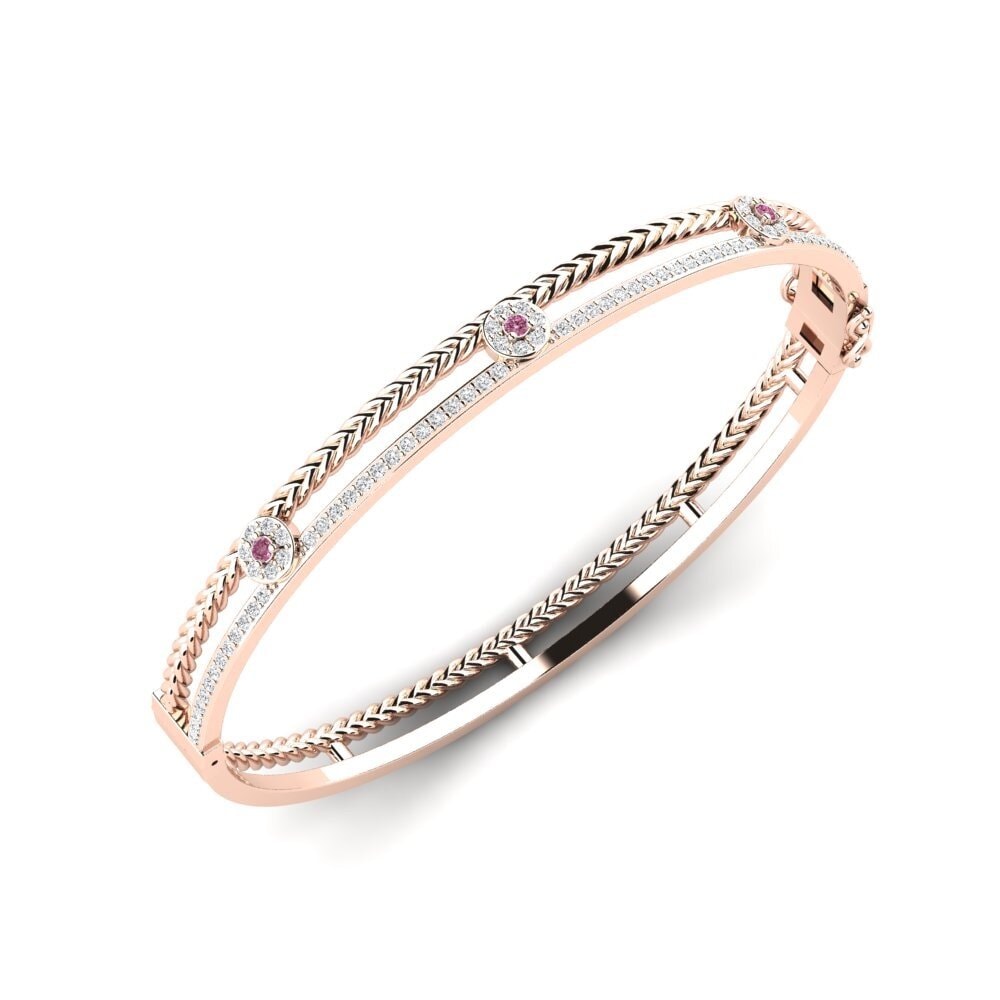 Or rose 14k Grenat de Rhodolite Bracelet jonc femme Gungwa