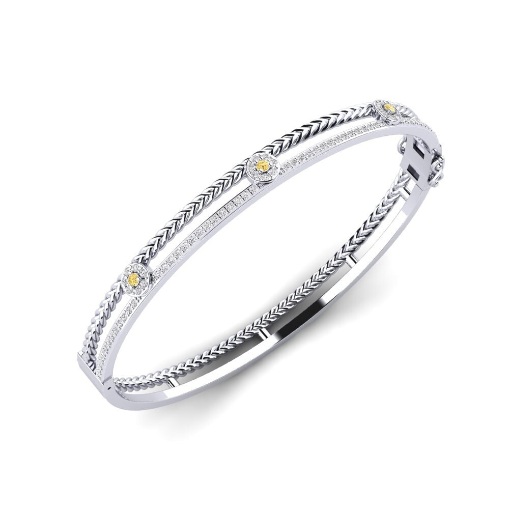 Weiß-Silber Gelber Diamant Damen armreif Gungwa