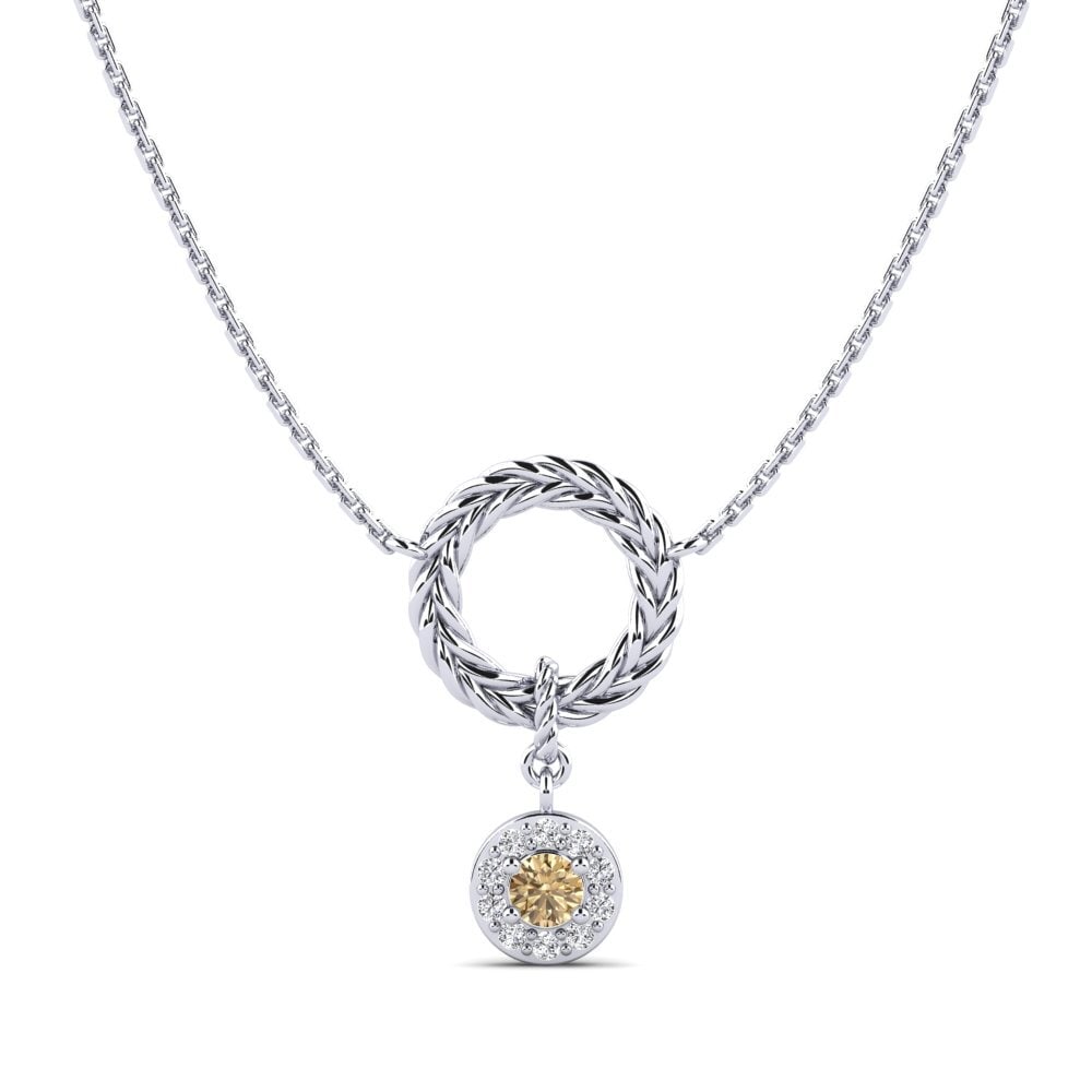 950 Platinum Brown Diamond Women's Necklace Jiswa